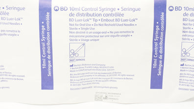 BD 309695 Luer-Lok Tip Control Syringe 10mL